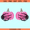Save the pumpkins Skeleton Hands SVG, breast cancer awareness svg, Save the pumpkins svg