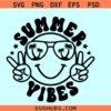 Summer Vibes retro smiley SVG, summer smiley face svg, summer vibes svg png