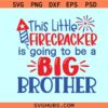 This Little Firecracker Is Going to Be a Big Brother SVG, 4th of July pregnancy announcement svg