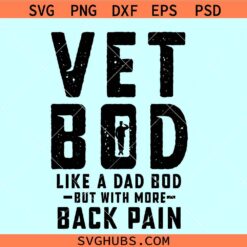 Vet Bod like a Dad Bod but with More Back Pain SVG, veteran dad svg