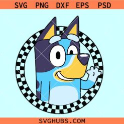 Bluey checkered SVG, Bluey cartoon character svg, Bluey dog svg, Bluey SVG