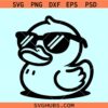 Duck with sunglasses SVG, rubber duck svg, Duck Vector Image, Bath Duck Silhouette