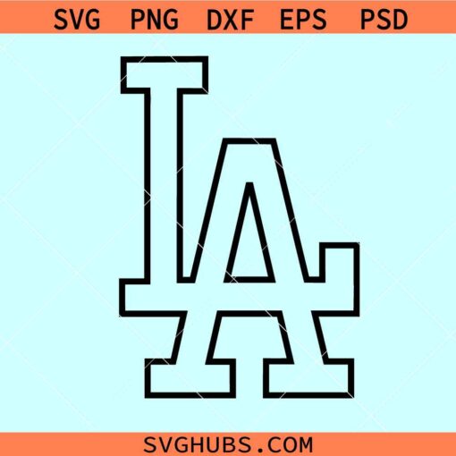 Los Angeles LA logo svg, Los Angeles Dodgers logo svg, LA baseball svg