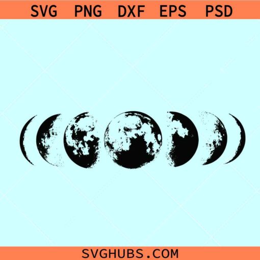 Moon Phases SVG, moon cycle svg png, Moon Phases Clipart