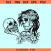 Sugar skull woman holding skull SVG, sugar skull svg, Halloween mom svg