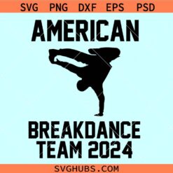 American Breakdance Team svg, Breakdancing silhouette, Hip Hop dance SVG