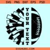 Cheerleader split monogram SVG, football cheerleaders svg, cheerleader split name frame svg, cheer svg