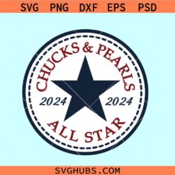 Chucks and Pearls All Star svg, Chucks and Pearls Kamala Harris svg
