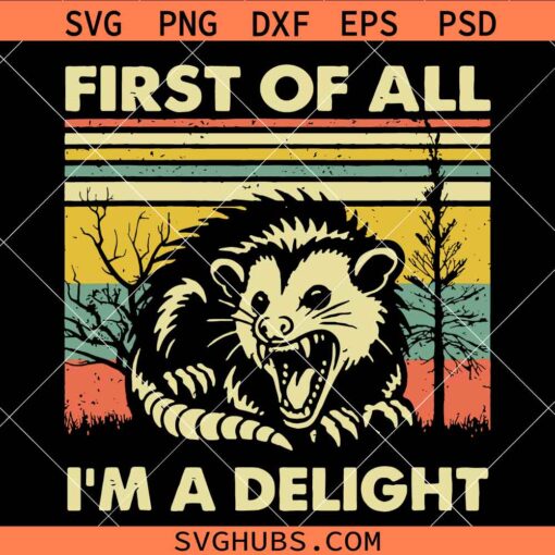 First Of All I'm A Delight Opossum SVG, angry Opossum SVG
