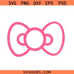 Hello Kitty Bow SVG, Kitty Bow template SVG, Pink Hello Kitty Bow svg