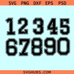 Jersey Numbers Svg, Sports Jersey Numbers SVG, Numbers SVG, Sports Numbers SVG, Volleyball Numbers svg