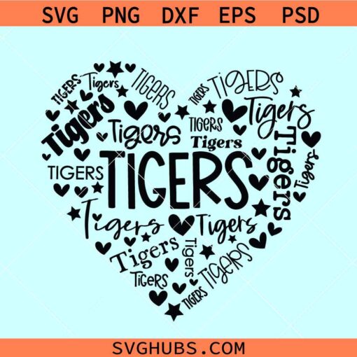 Tigers Mascot Svg, Tigers Svg, Tigers football svg, Tigers School Spirit Svg, Tigers Logo svg, Tigers Sports Shirt Svg