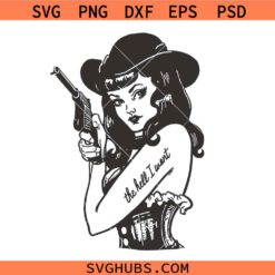 Rebel Cowgirl with gun SVG, western cowgirl svg, cowgirl guns svg