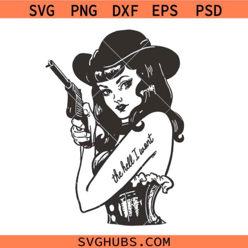 Rebel Cowgirl with gun SVG, western cowgirl svg, cowgirl guns svg