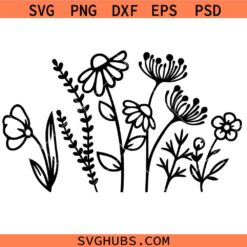 Wild flowers SVG, Wildflower Svg, Flower Svg Files, Floral Svg, Wildflower Svg Files, Botonical Svg
