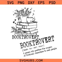 Booktrovert definition SVG, book lover svg, Librarian svg, teacher shirt svg