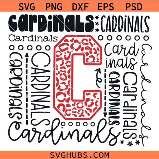 Cardinals Typography SVG, Cardinals SVG, Go Cardinals svg 