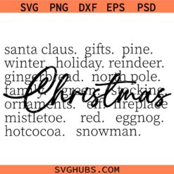 Christmas Words SVG, Christmas Typography SVG, Christmas SVG, Christmas Shirt SVG
