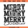 Leopard print Merry Christmas SVG, Stacked Merry Christmas SVG, Leopard print Christmas SVG