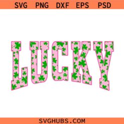 Lucky Shamrock Clover Pink svg, St Patricks Day svg, Lucky St Patrick day SVG