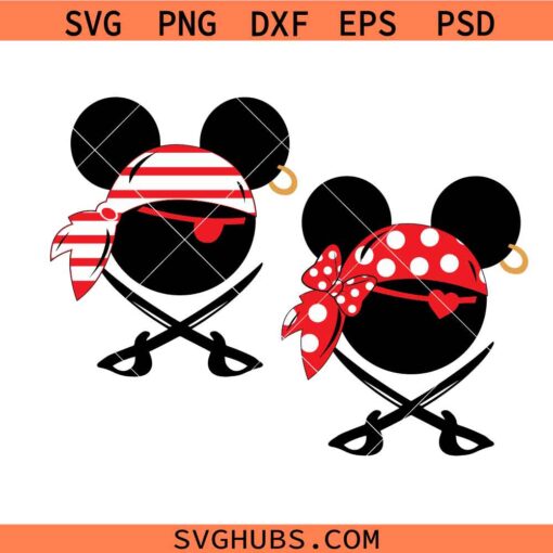 Mickey Minnie Pirates SVG, Disneyland Pirates SVG, Disney Characters SVG 