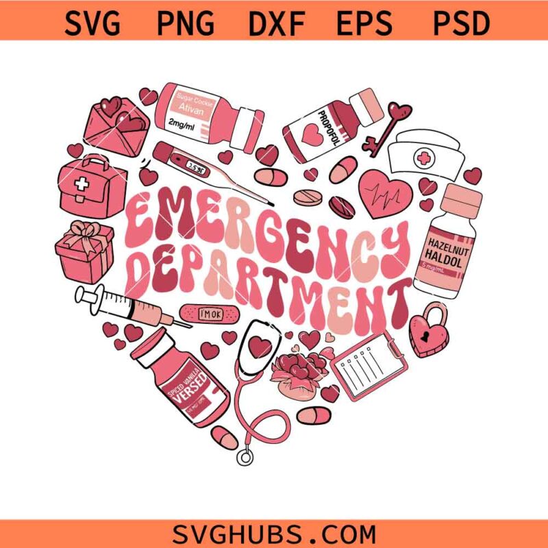 ER Nurse Valentine Svg, Emergency Nurse Valentines Svg, ER Nurse Shirt SVG