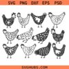 Chicken Bundle svg, farming svg, farmhouse animals SVG, Chicken Lover SVG  