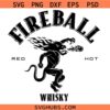 Fireball Whisky red hot SVG, Whiskey Sign SVG, Fireball Label svg