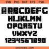 Minecraft Font Svg, Minecraft Birthday Font SVG, Minecraft Alphabet SVG  