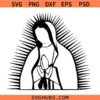Mother Mary outline Virgen de Guadalupe svg, Mother Mary SVG, Virgin Mary SVG