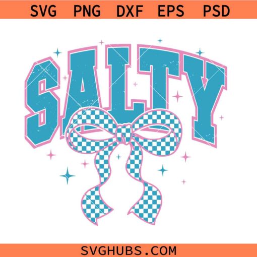 Salty Coquette Summer Bow SVG, Summer SVG, Summer Shirt Svg, Beach Life Svg