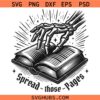 Spread Those Pages SVG, Bookish Skeleton SVG, Funny Book Lover SVG  