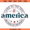 America Land Of The Free Because Of The Brave SVG, 4th of July SVG, Veteran SVG, Patriotic svg