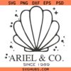 Ariel and Co Sea Shell SVG, little mermaid SVG, under the sea SVG     