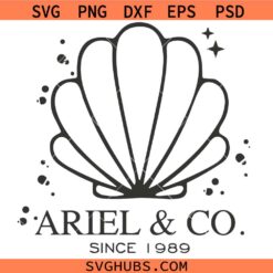 Ariel and Co Sea Shell SVG, little mermaid SVG, under the sea SVG     
