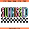 Checkered Neon Sunkissed SVG, Summer Svg, Sunshine on My Mind Svg   