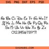 Disney font SVG, Disney alphabet svg, Disney font svg, calligraphy font svg, cursive font svg    