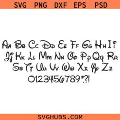 Disney font SVG, Disney alphabet svg, Disney font svg, calligraphy font svg, cursive font svg    