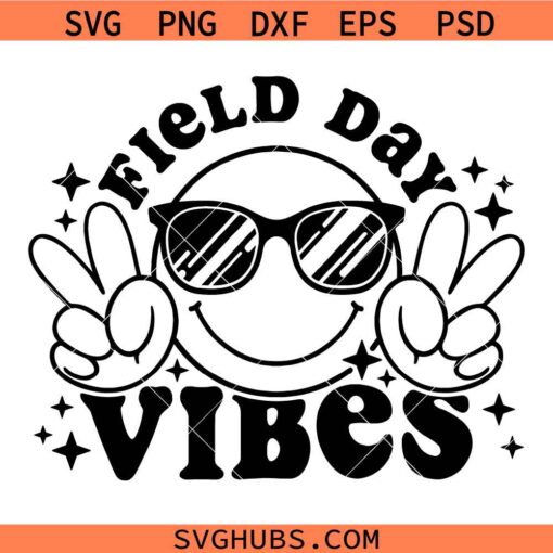 Field Day Vibes Smile Face SVG, Game Day SVG, Smiley Face svg, Field Day Teacher Shirt SVG  