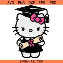 Girl Graduation Kawaii Kitty SVG, Kawaii Kitty Svg, Preschool Graduation Svg, Girl Graduation SVG