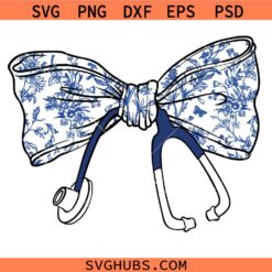 Nurse Chinoiserie Coquette Bow SVG, Nurse Chinoiserie SVG, Nurse bow SVG, Nurse Life SVG  