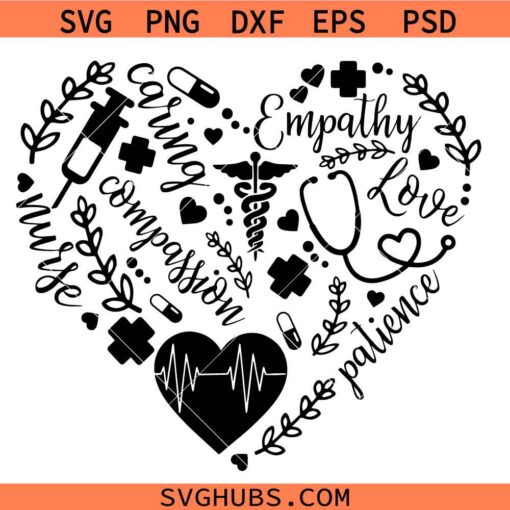 Nurse Life heart SVG, nurse heart svg, nurse life shirt svg, nurse shirt svg, medical nurse svg