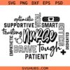 Nurse Word Art Svg, Nurse SVG, Nurse Affirmation words svg, Nurse shirt svg, Nurses svg  
