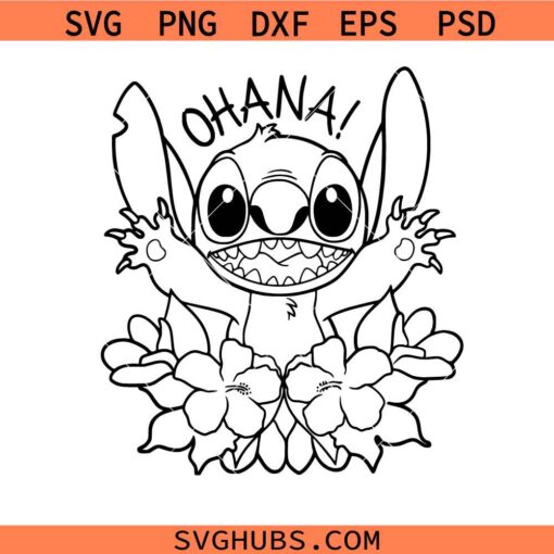 Ohana Lilo and Stitch SVG, Ohana Means Family SVG, Stitch SVG, Disney Character SVG, Cartoon SVG   