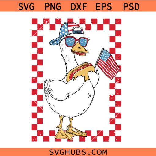 Patriotic Goose SVG, Independence Day Goose SVG, Memorial Day SVG 