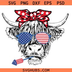 4th July Heifer Svg, American Cow SVG, Funny 4TH of July SVG