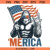 Bigfoot Merica SVG, Bigfoot Fourth of July SVG, Bigfoot US Flag SVG