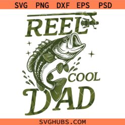 Camo Reel Cool Dad SVG, Fishing Dad SVG. Cool Dad SVG