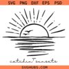 Catchin' Sunsets SVG, Sun Set Inspired SVG, Sunset With Waves SVG, Ocean Lover Svg  