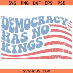 Democracy Has No Kings SVG, US Flag SVG, Democracy Sign SVG, Anti Trump SVG